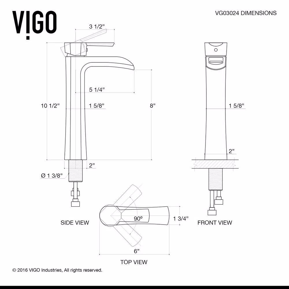 VIGO Niko Single Hole Vessel Bathroom Faucet with Pop-Up Drain, Antique Rubbed Bronze