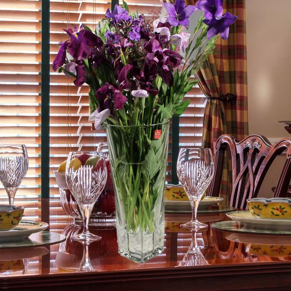 Lorren Home Trends RCR Fusion Collection Crystal Large Vase - Made in Italy, Clear