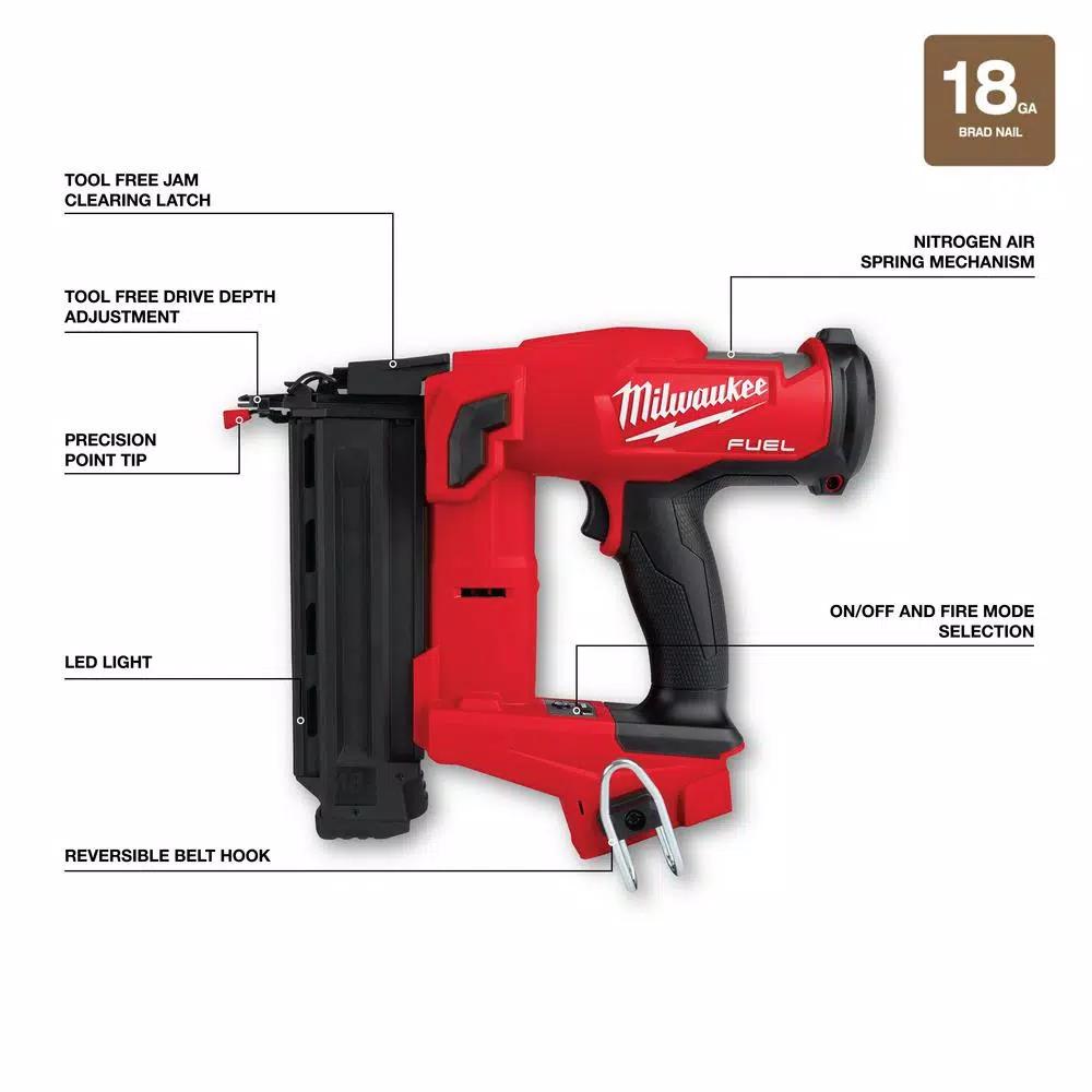 Milwaukee M18 FUEL 18-Gauge Brad Nailer, Jig Saw, and Compact Router 3-Tool Combo Kit