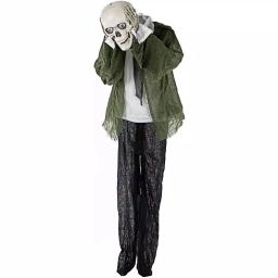 Haunted Hill Farm 5 ft. Animatronic Headless Man Halloween Prop with Talking Skull thumbnail 2
