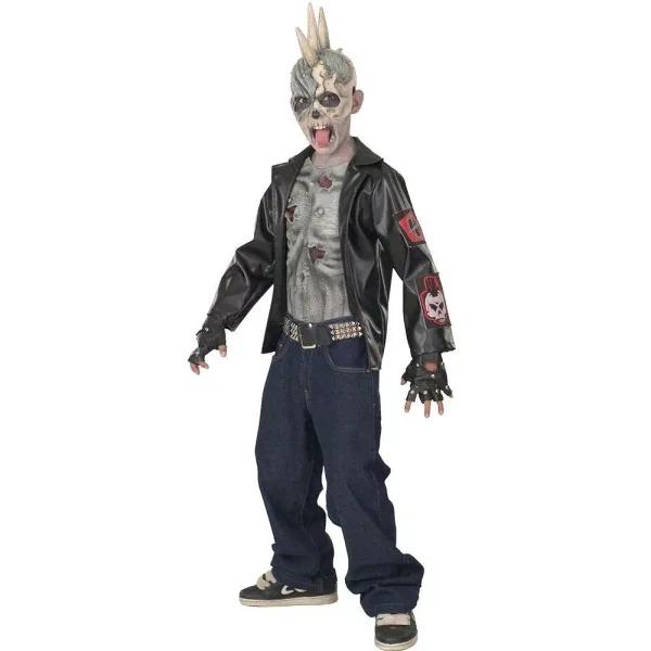 Rubie's Costumes Punk Zombie Child Costume for Boys with Spiked Mohawk Mask and Leather-Like Jacket