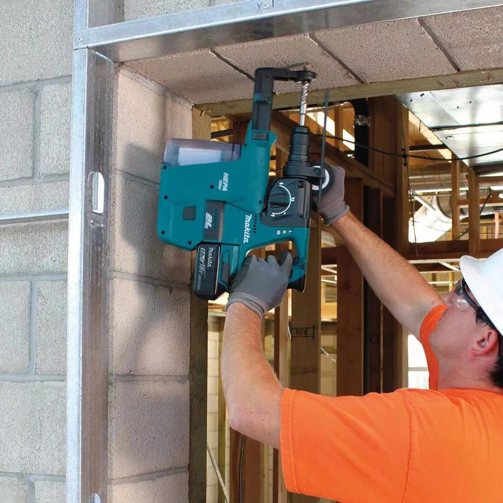 Makita 18V LXT Brushless 1 in. SDS-Plus Rotary Hammer Kit with HEPA Attachment & Bonus 1/2 in. Impact Wrench