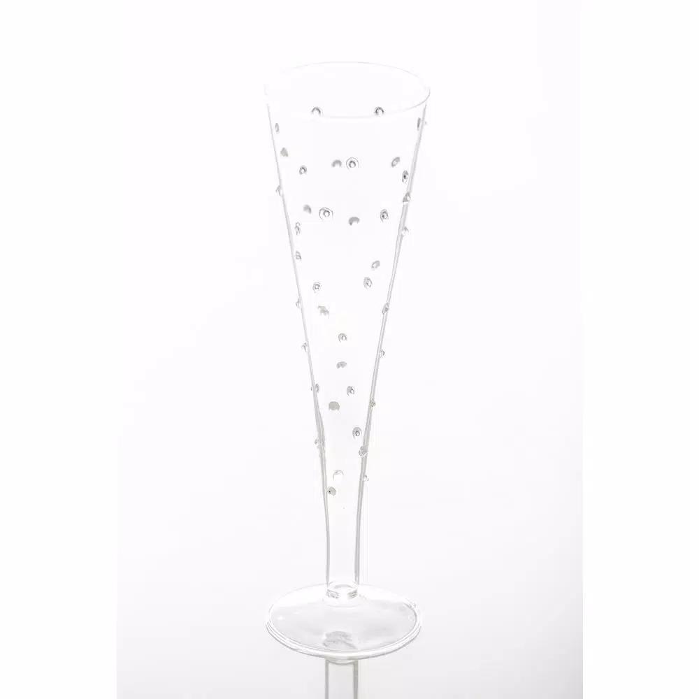 Abigails La Boheme Small Dot Pattern Champagne Flutes, Set of 4