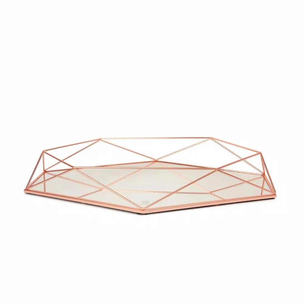 Umbra Prisma Modern Copper Wall Mirror, Metal and Glass Accent Mirror