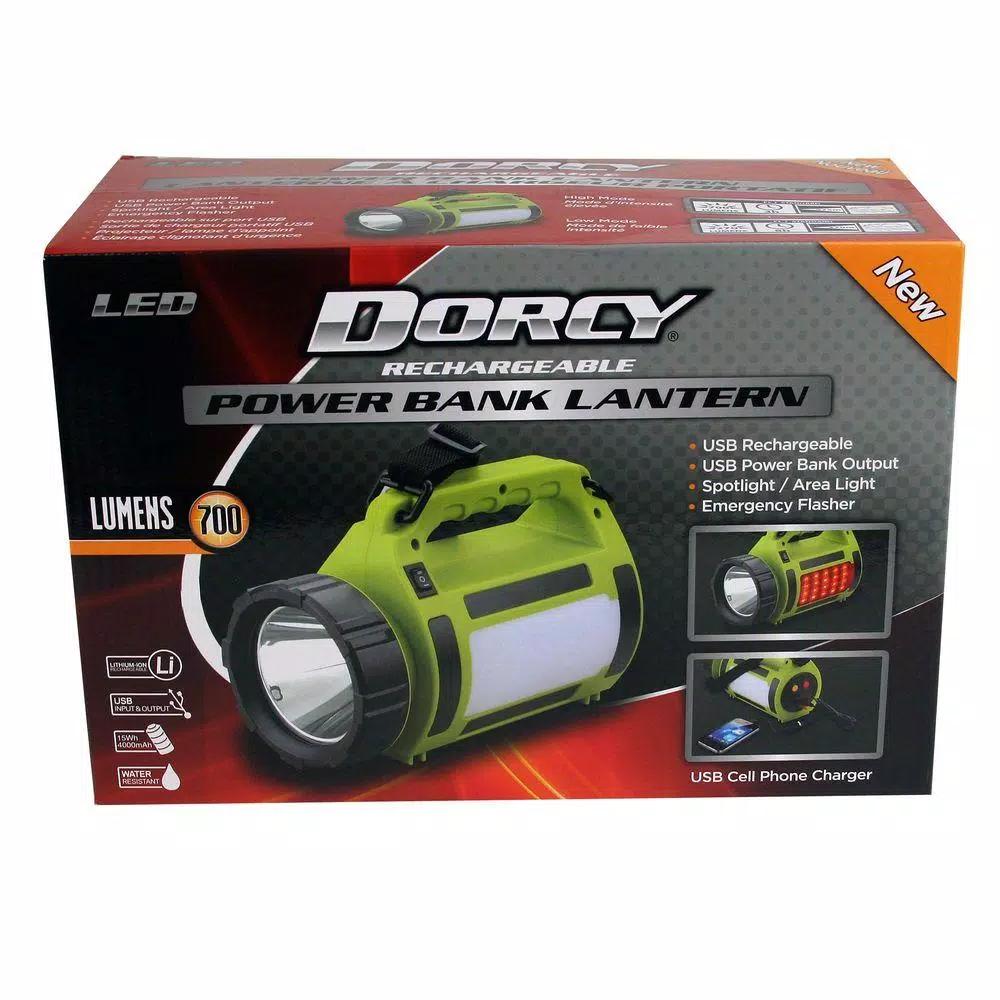 Dorcy 41-1081 Rechargeable LED Power Bank Lantern, 700 Lumens, Green