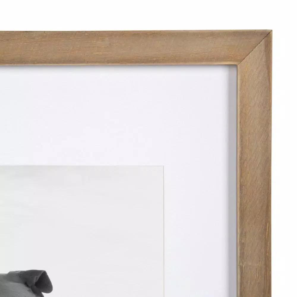 DesignOvation Design Ovation Gallery Wood Picture Frame Set, Rustic Brown, Set of 2 (Matted to 11x14 in.)