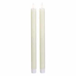 Northlight Set of 2 Ivory Flameless Taper Christmas Candles, 12 in. Battery Operated Realistic Wax Look thumbnail 1