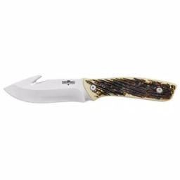 WESTERN Crosstail 4 in. Titanium Bonded Gut Hook Fixed Blade Knife with Stag Delrin Handle thumbnail 2