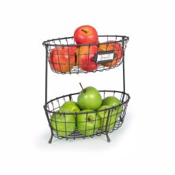 Spectrum Vintage Living 2-Tier Oval Steel Fruit and Vegetable Server thumbnail 2