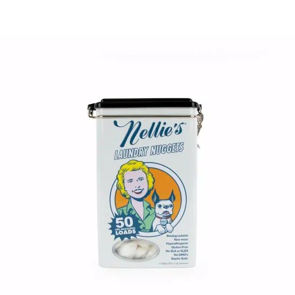 NELLIE'S Laundry Nuggets Concentrated Laundry Soda Pods, 50-Count