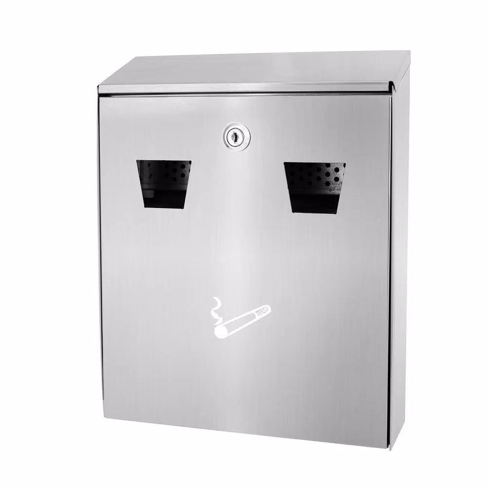 Alpine Industries Stainless Steel Wall Mounted Cigarette Disposal Station Outdoor Ashtray