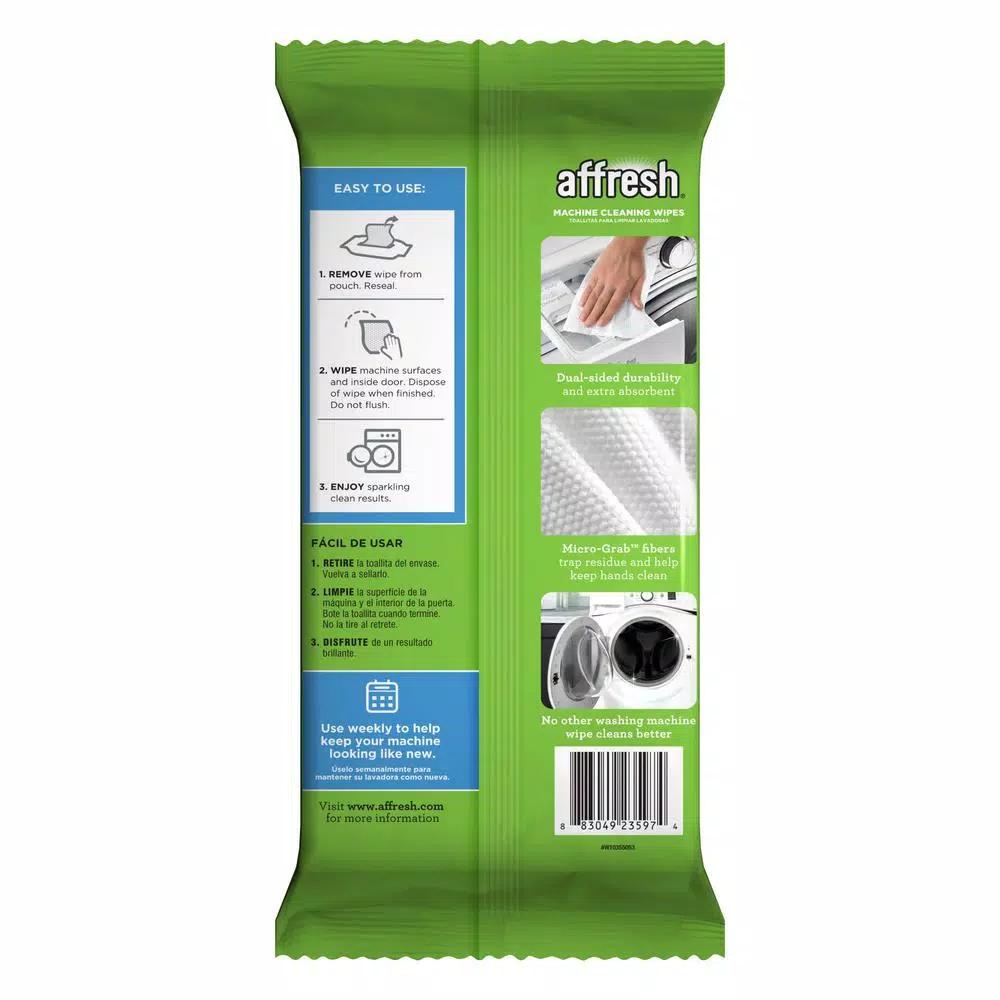 affresh Machine Cleaning Wipes, Lemongrass Scent, 24-Count