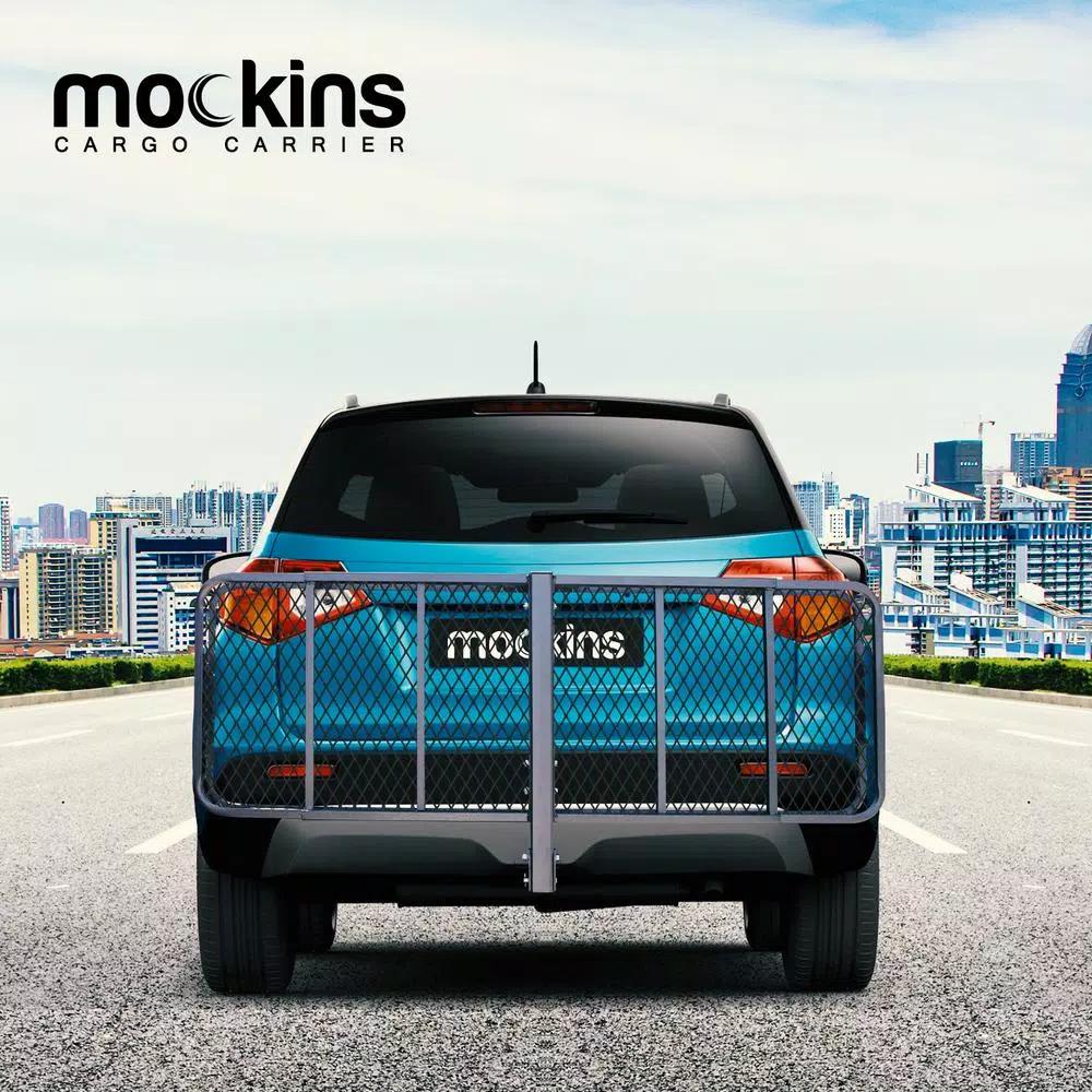 Mockins 500 lb. Capacity Hitch Mount Cargo Carrier Set with Waterproof Bag and Ratchet Straps