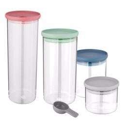 BergHOFF Leo Glass Covered Container Set with Scoop and Pasta Dispenser, 4-Piece Stackable Set thumbnail 4
