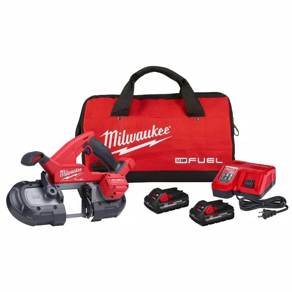 Milwaukee M18 FUEL 18V Brushless Cordless Compact Band Saw Kit with Two 3.0 Ah Batteries