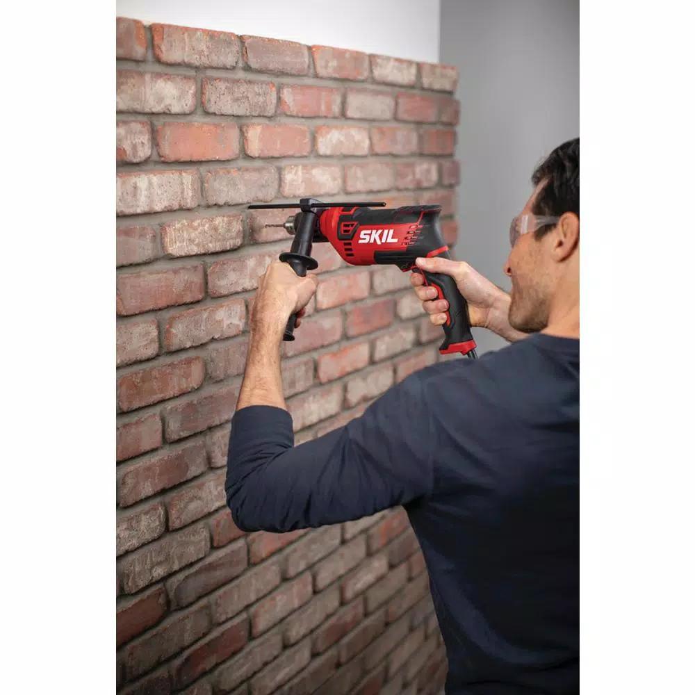 Skil 7.5 Amp Corded 1/2 in. Hammer Drill with Variable Speed and Keyed Chuck