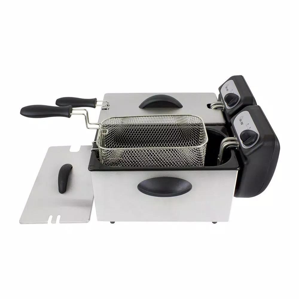 Chard Double Deep Fryer, 6L Capacity, Dual 1500W Tanks with 2 Baskets