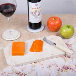 Creative Home Natural Champagne Marble Octagonal Cheese Board, 12 x 6 in., Beige thumbnail 2