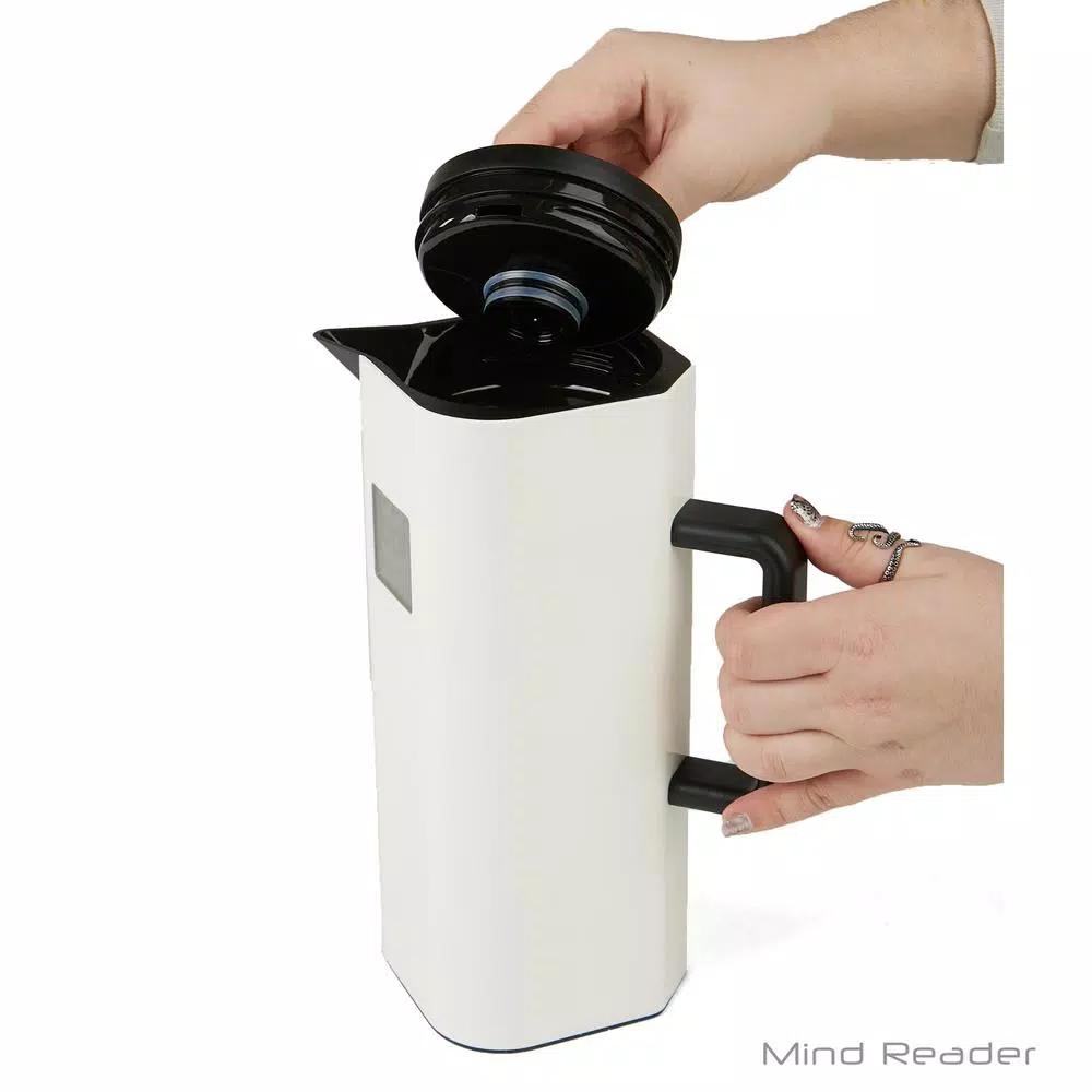 Mind Reader White 4-Cup Double Wall Thermal Coffee Carafe with Digital Temperature Display
