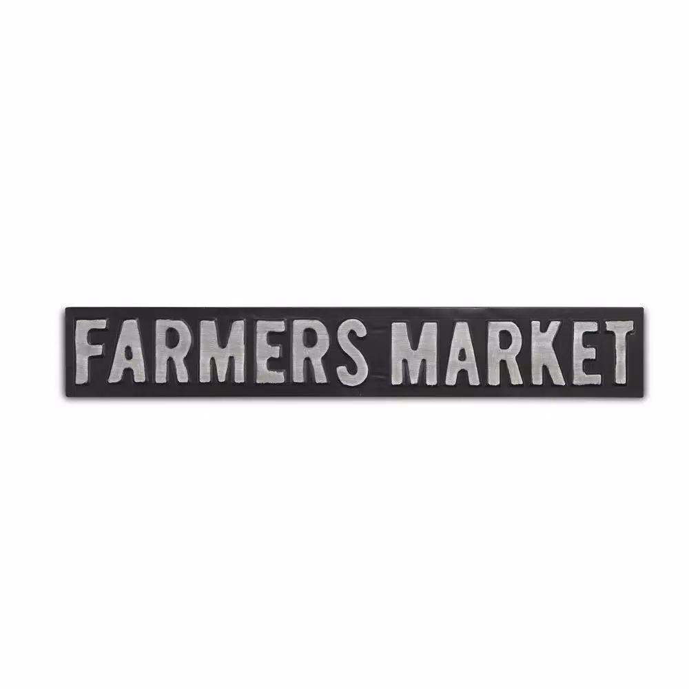 Cheungs Farmers Market Metal Wall Decor - Rustic Farmhouse Style Handcrafted Steel Sign