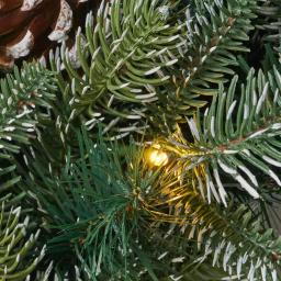 Noble House 24 in. Mixed Spruce Artificial Christmas Wreath with Pine Cones and Warm White LED Lights thumbnail 3