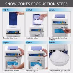 VIVOHOME Blue Ice Crusher & Snow Cone Maker Machine, 250W High Speed Shaver thumbnail 5