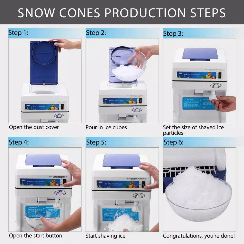 VIVOHOME Blue Ice Crusher & Snow Cone Maker Machine, 250W High Speed Shaver