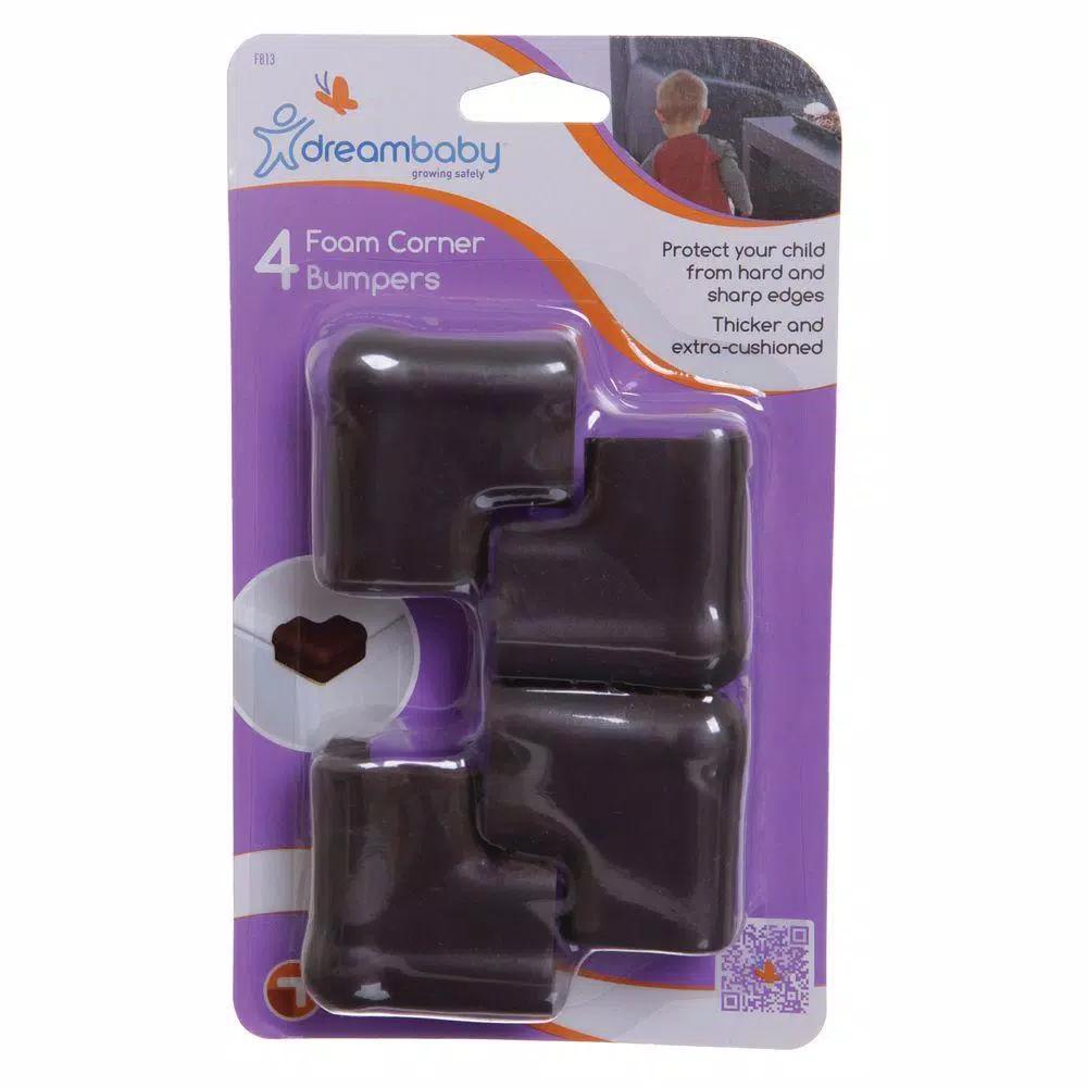 Dreambaby Foam Corner Cushions, Brown, 4-Pack