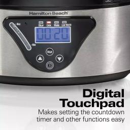 Hamilton Beach 22-Cup Digital Food Steamer and Rice Cooker, 5.5 Qt, Black thumbnail 4
