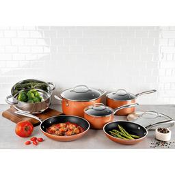 Gotham Steel 10-Piece Nonstick Aluminum Cookware Set, Copper thumbnail 3