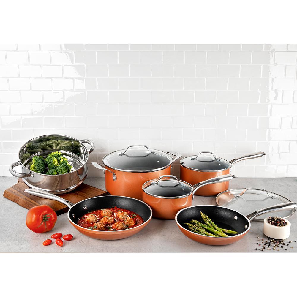 Gotham Steel 10-Piece Nonstick Aluminum Cookware Set, Copper