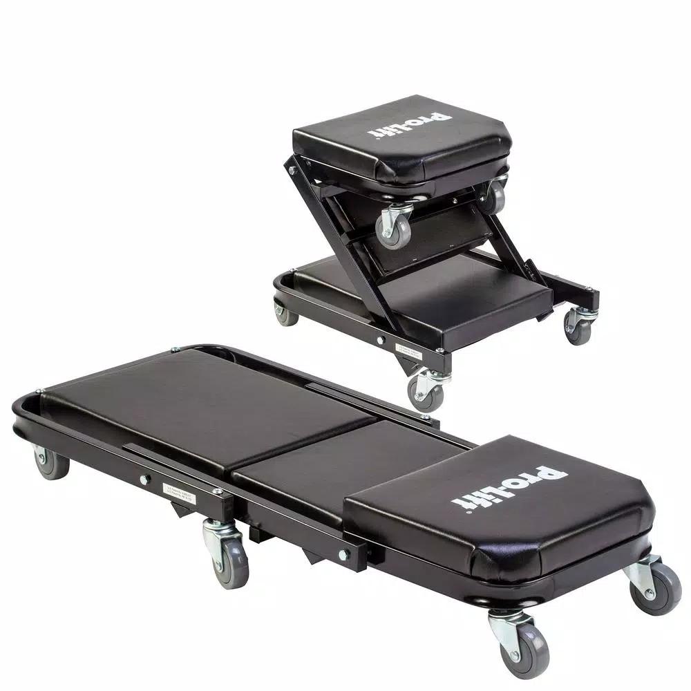 Pro-Lift Pro Lift C-9100 2-in-1 Mechanic Creeper and Z-Shape Seat, 450 lb. Capacity