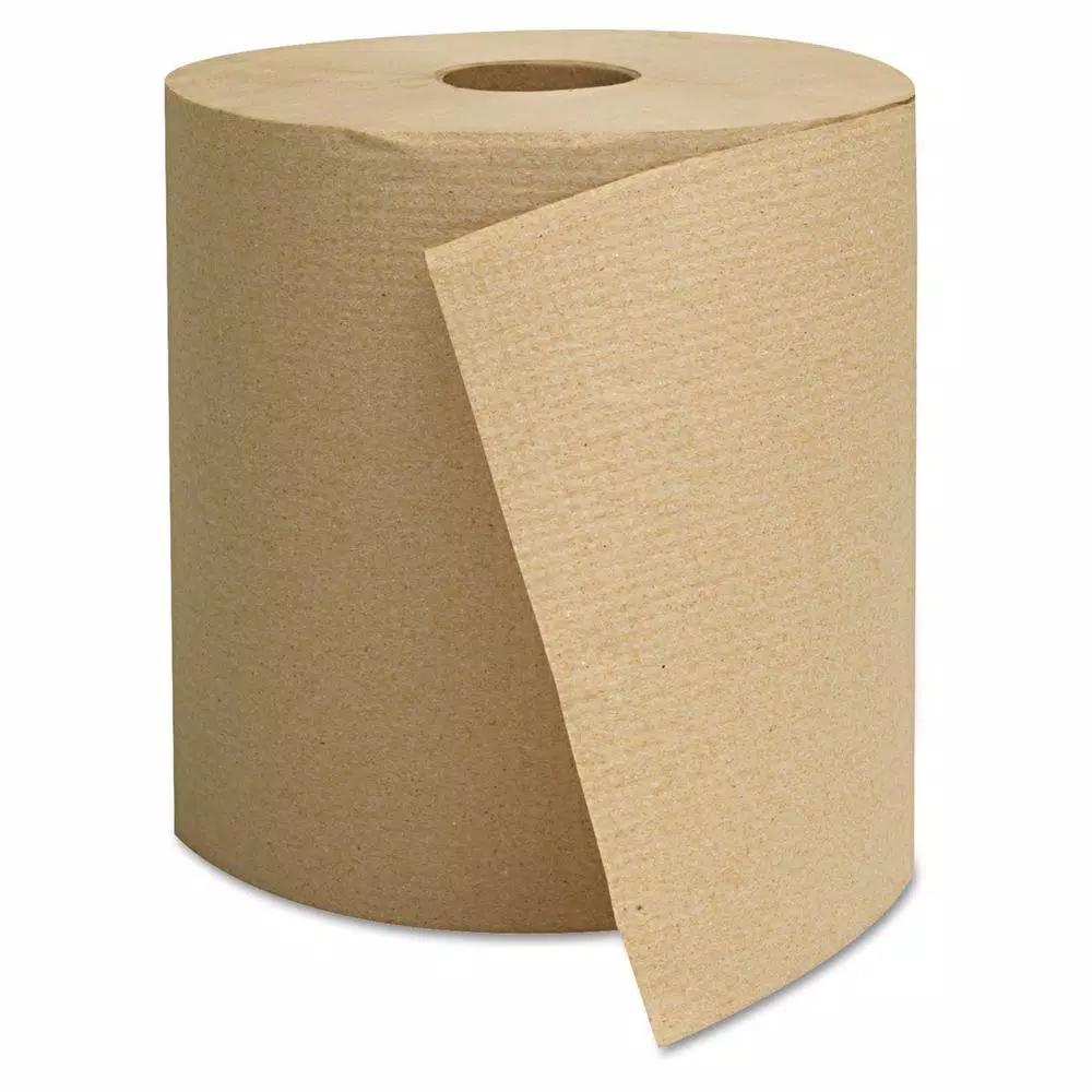 GEN Hardwound Roll Towels, 1-Ply Brown, 800ft per Roll (6 Rolls per Carton)