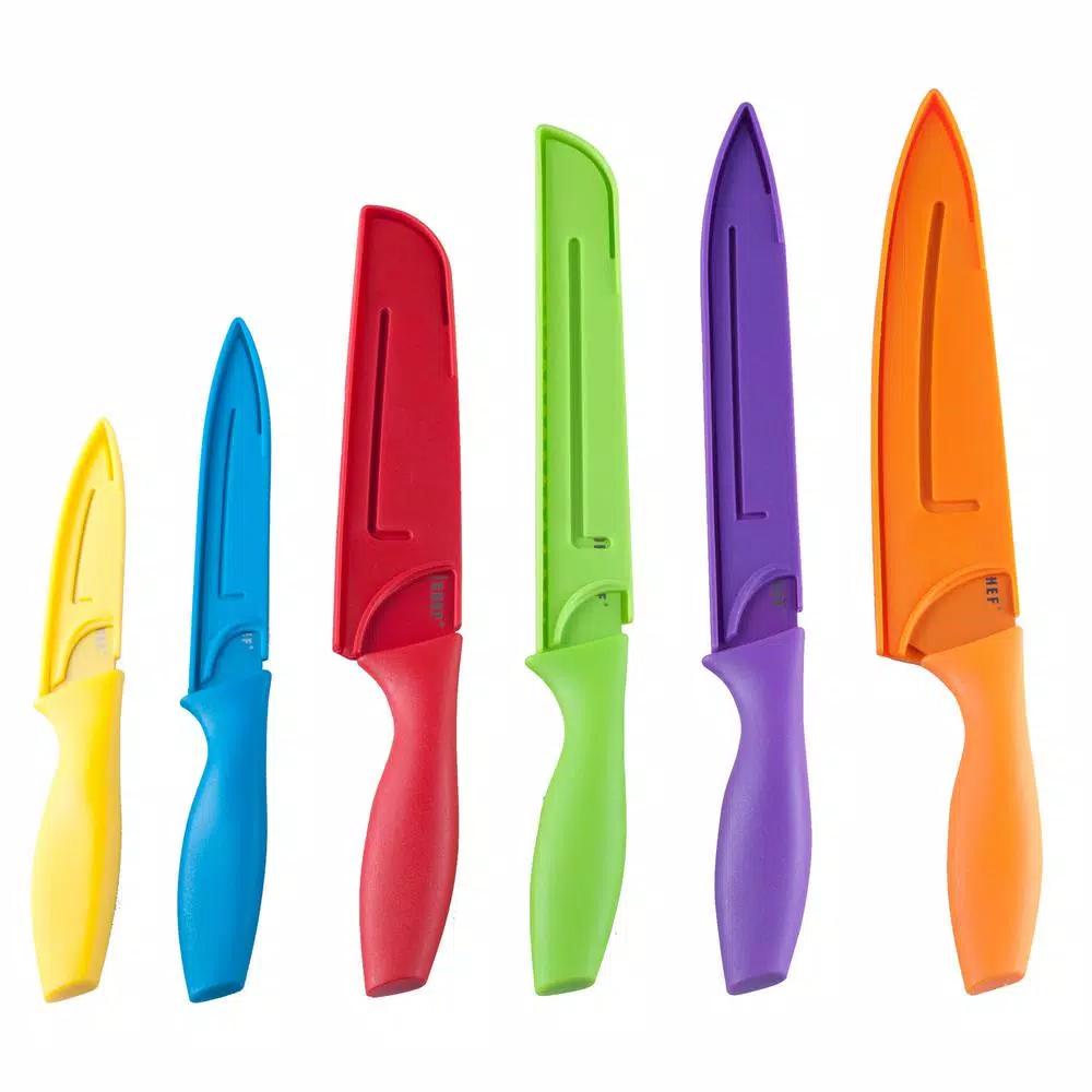 Top Chef by Master Cutlery 6-Piece Colored Stainless Steel Knife Set with Sheaths