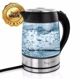 MegaChef Mega Chef 1.8L Glass and Stainless Steel Electric Tea Kettle thumbnail 4