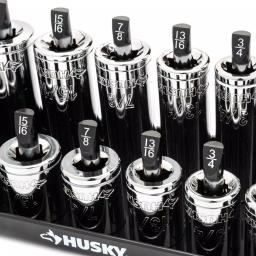 Husky 6-Piece SAE and Metric Socket Rack Set for 1/4 in., 3/8 in., and 1/2 in. Drives thumbnail 6