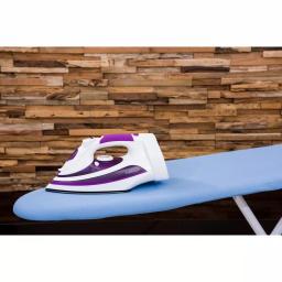 PREMIUM 1200W Steam and Dry Iron with Non-Stick Soleplate and Retractable Cord, White and Purple thumbnail 3