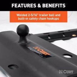 CURT Bent Plate 5th Wheel Rail Gooseneck Hitch with 2-5/16" Offset Ball thumbnail 11