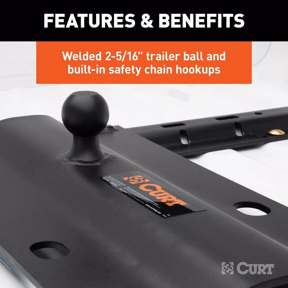 CURT Bent Plate 5th Wheel Rail Gooseneck Hitch with 2-5/16" Offset Ball