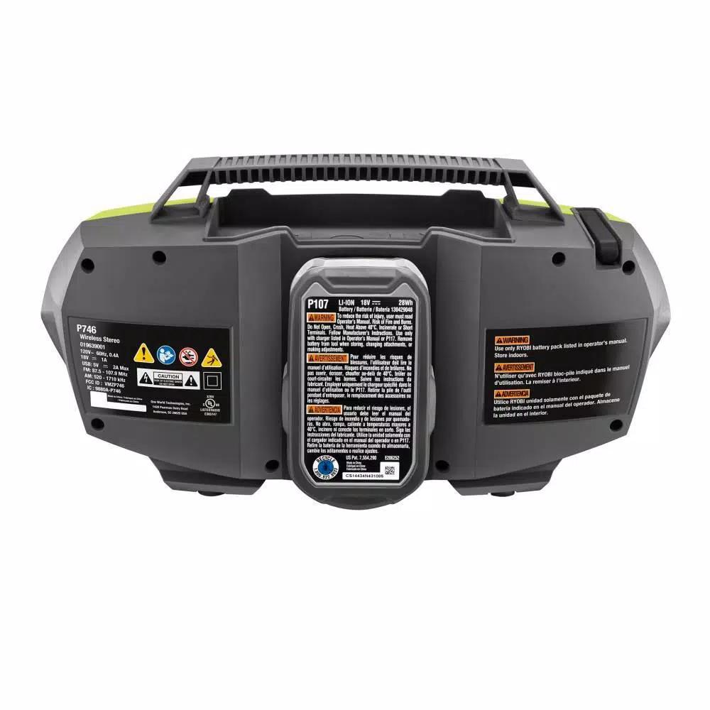 RYOBI 18V ONE+ Hybrid Bluetooth Stereo Kit with 2.0 Ah Battery and Charger