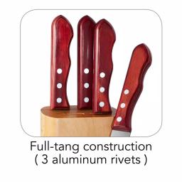 Tramontina Porterhouse 5-Piece Steak Knife Set with Hardwood Counter Block thumbnail 4