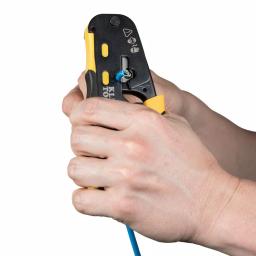 Klein Tools CAT6 Pass-Thru Modular Crimper, Radial Stripper, and 20-Pack Connector Set thumbnail 4