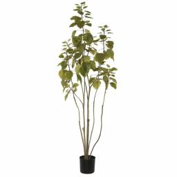 Vickerman 4 ft. Artificial Cotinus Coggygria Tree in Black Planter Pot thumbnail 2