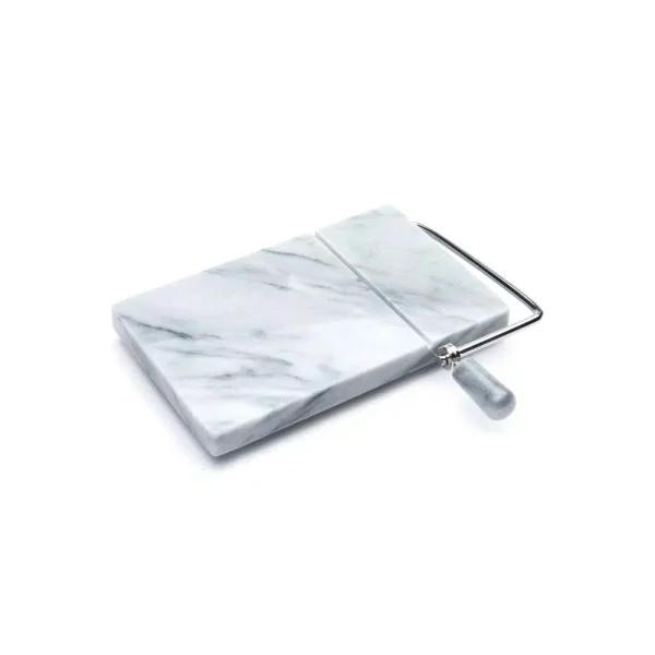 Fox Run White Marble Cheese Slicer Board with Stainless Steel Wire and 2 Replacement Wires