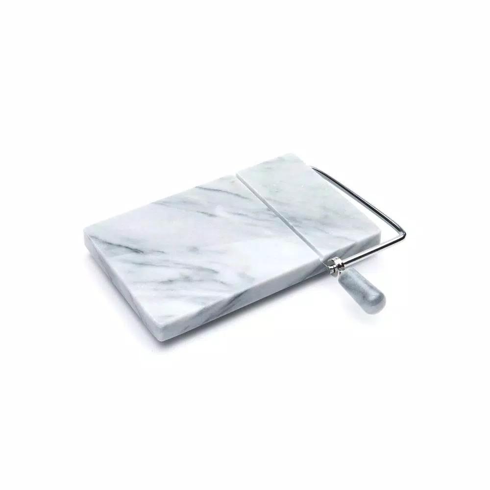 Fox Run White Marble Cheese Slicer Board with Stainless Steel Wire and 2 Replacement Wires