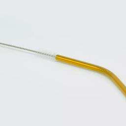 ExcelSteel 10-Piece Gold Stainless Steel Reusable Straw Set with Cleaning Brushes thumbnail 3