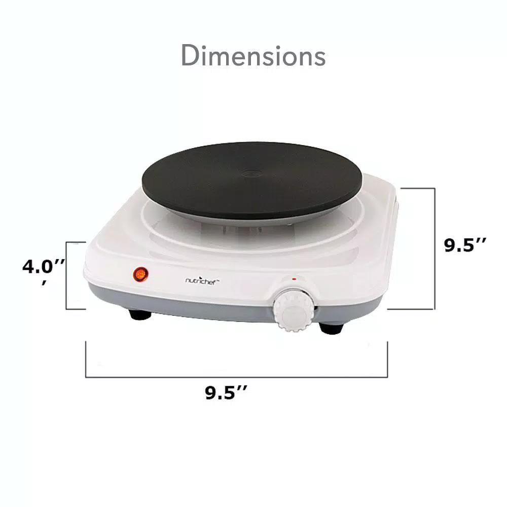 NutriChef White Electric Countertop Hot Plate Buffet Burner with Adjustable Temperature Control