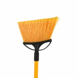 Alpine Industries 10 in. Angle Broom with Unbreakable Fiberglass Handle, Yellow thumbnail 2