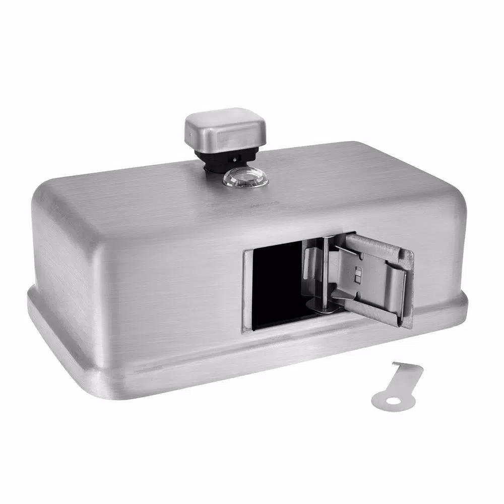Alpine Industries 1200ml Stainless Steel Manual Liquid Soap Dispenser, Wall-Mounted