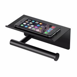 Gatco Latitude II Toilet Paper Holder with Shelf, Matte Black thumbnail 2